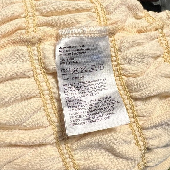 H&M Smocked Terry Tank Top Light Yellow - Picture 8 of 8